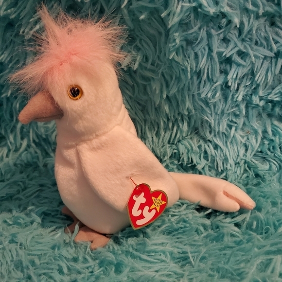 𝅺TY Beanie Babies - Kuku the White Cockatiel **Retired ** - Picture 2 of 5